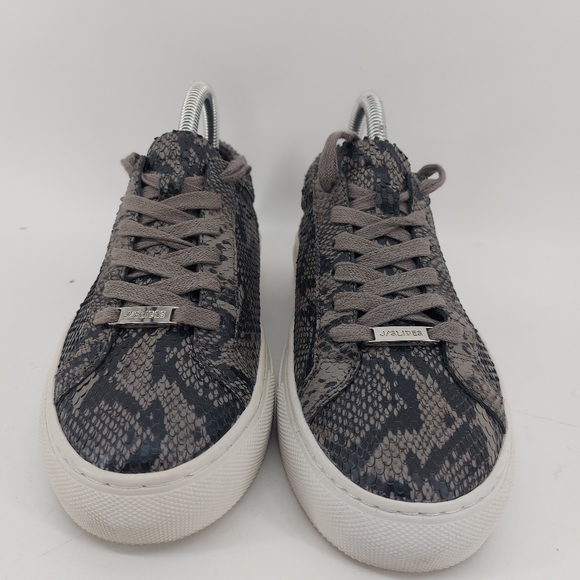 J/SLIDES Snakeskin-Print Leather Sneakers Size 7 - Picture 5 of 8